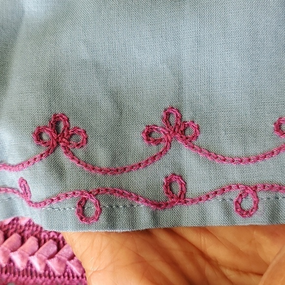 Mods international Bohemian, style dress, medium blue with purple enbroidery. M - Picture 12 of 12